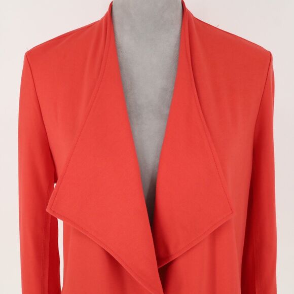 Jones NY Jacket Womens XS Orange Stretch Knit Open Front Pockets Office Career - Picture 7 of 15